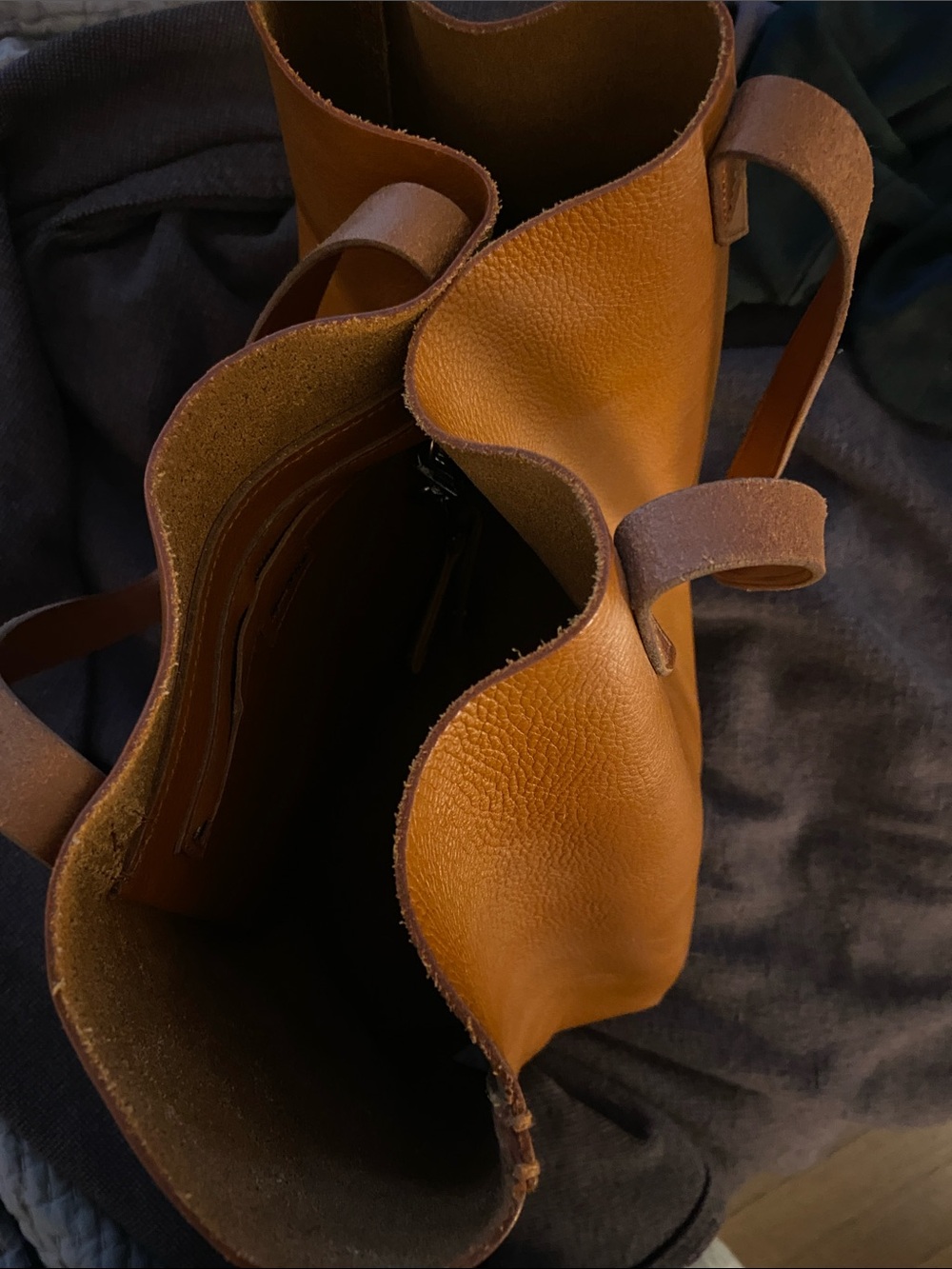 Madewell brown Leather Tote Bag - Classic Everyday Shoulder Bag - Picture 2 of 6